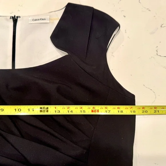 Calvin Klein Black Cap Short Sleeve Cocktail Dress Women’s Size 14 NWOT - Picture 10 of 11